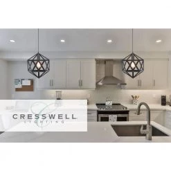 76.75 in. Metal Black Cage Pendant by Cresswell 12 76.75 in. Metal Black Cage Pendant by Cresswell -BLACK DECKER store matte black cresswell chandeliers bm1540 01 c3 1000