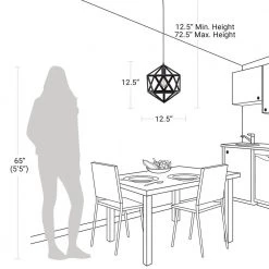 76.75 in. Metal Black Cage Pendant by Cresswell 16 76.75 in. Metal Black Cage Pendant by Cresswell -BLACK DECKER store matte black cresswell chandeliers bm1540 01 fa 1000