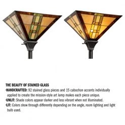 71 in. Multi-Colored Tiffany Style LED Torchiere Floor Lamp by Lavish Home -BLACK DECKER store multi colored lavish home floor lamps hw1000055 4f 1000