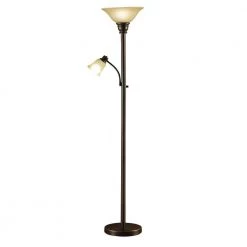 BLACK DECKER store 14 71 in. Oil Rubbed Bronze Torchiere Floor Lamp with Adjustable Reading Light by Cresswell