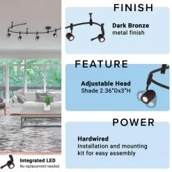 8 ft. 6-Light Oil Rubbed Bronze Integrated LED Flex Track Lighting Kit by Cresswell -BLACK DECKER store oil rubbed bronze cresswell track lighting kits bm1267 01 76 1000
