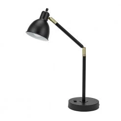 20.75 in. Black Articulating Desk Lamp with Power Outlet by Cresswell -BLACK DECKER store painted black cresswell desk lamps 20092 001 1f 1000