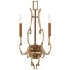 Magnolia Manor 2-Light Pale Gold with Distressed Bronze Wall Sconce by Metropolitan