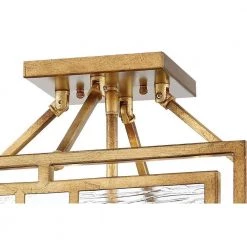 Edgemont Park 16 in. 4-Light Pandora Gold Leaf Semi Flush Mount with Clear Textured Glass by Metropolitan -BLACK DECKER store pandora gold leaf metropolitan flush mount lights n6475 293 4f 1000