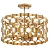 Coronade 16 in. 4-Light Pandora Gold Leaf Semi Flush Mount by Metropolitan