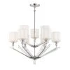 Sutton 9-Light Polished Nickel Geometric Chandelier with Clear Pressed Glass and White Silk Shades by Metropolitan 1 Sutton 9-Light Polished Nickel Geometric Chandelier with Clear Pressed Glass and White Silk Shades by Metropolitan -BLACK DECKER store polished nickel metropolitan chandeliers n7389 613 64 1000