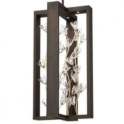 Maison Des Fleurs 120-Watt Equivalence Integrated LED Regal Bronze with Empire Gold Pendant with Clear Glass Flowers by Metropolitan -BLACK DECKER store regal bronze with empire gold leaf metropolitan chandeliers n7967 730 l 40 1000