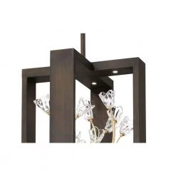 Maison Des Fleurs 120-Watt Equivalence Integrated LED Regal Bronze with Empire Gold Pendant with Clear Glass Flowers by Metropolitan -BLACK DECKER store regal bronze with empire gold leaf metropolitan chandeliers n7967 730 l c3 1000