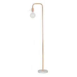 62 in. Rose Gold and White Faux Marble Base Floor Lamp by Cresswell