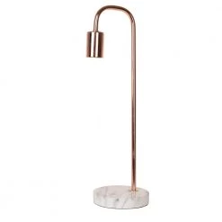 19 in. Rose Gold Table Lamp with Faux Marble Base by Cresswell