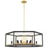 Sable Point 12-Light Sand Black Hexagon Pendant with Honey Gold Accents by Metropolitan