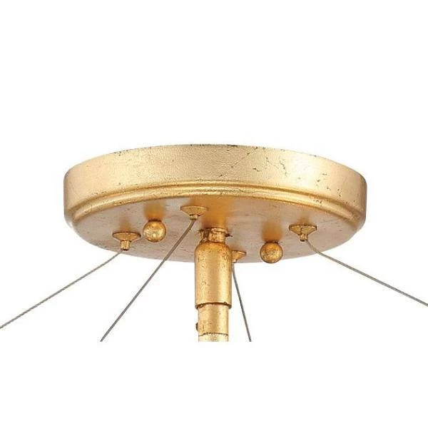 Brookcrest 20 in. 4-Light Sand Coal and Gold Leaf Semi-Flush Mount with Crystal Glass Accents by Metropolitan 5 Brookcrest 20 in. 4-Light Sand Coal and Gold Leaf Semi-Flush Mount with Crystal Glass Accents by Metropolitan - Image 3