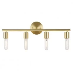 23.5 in. 4-Light Satin Brass Mid-Century Modern Vanity Light by Cresswell
