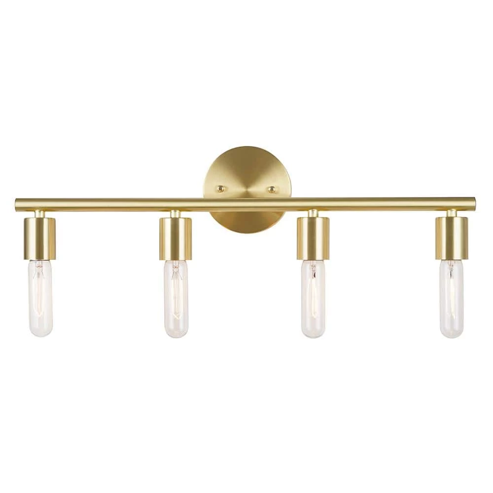 23.5 in. 4-Light Satin Brass Mid-Century Modern Vanity Light by Cresswell 3 23.5 in. 4-Light Satin Brass Mid-Century Modern Vanity Light by Cresswell