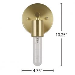 5.25 in. 1-Light Satin Brass Mid-Century Modern Vanity Light Bath Sconce by Cresswell -BLACK DECKER store satin brass cresswell vanity lighting 22351 000 4f 1000