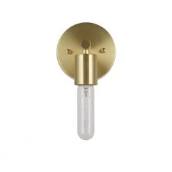 5.25 in. 1-Light Satin Brass Mid-Century Modern Vanity Light Bath Sconce by Cresswell