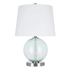 20.5 in. Sea Foam Green Transitional Table Lamp with Shade and LED Bulb Included by Cresswell