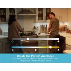 18 in. LED Voice-Enabled Smart Under Cabinet Lighting Kit, 1-Bar Adjustable White Light by BLACK+DECKER -BLACK DECKER store silver black decker under cabinet lights leduc18 1cct ack 44 1000