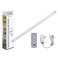 18 in. LED Voice-Enabled Smart Under Cabinet Lighting Kit, 1-Bar Adjustable White Light by BLACK+DECKER