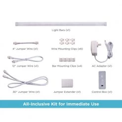 18 in. LED Voice-Enabled Smart Under Cabinet Lighting Kit, 1-Bar Adjustable White Light by BLACK+DECKER -BLACK DECKER store silver black decker under cabinet lights leduc18 1cct ack 76 1000