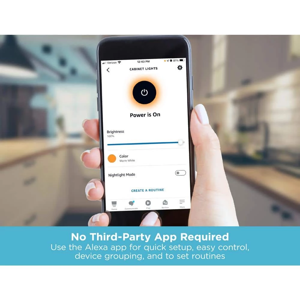 24 in. LED Voice-Enabled Smart Under Cabinet Lighting Kit, 1-Bar Adjustable White Light by BLACK+DECKER 8 24 in. LED Voice-Enabled Smart Under Cabinet Lighting Kit, 1-Bar Adjustable White Light by BLACK+DECKER - Image 6