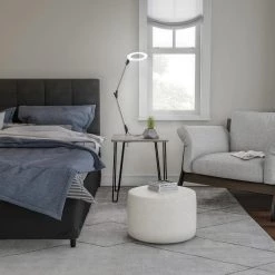 17.5 in. Metal Silver Swing Arm Architect LED Task Lamp with Ring Light by Lavish Home -BLACK DECKER store silver lavish home desk lamps hw1000079 fa 1000