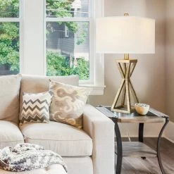 22.5 in. Silver Leaf Transitional Table Lamp by Cresswell -BLACK DECKER store silver leaf cresswell table lamps bm1558 01 31 1000