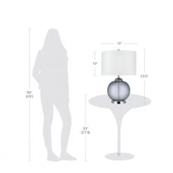 23.5 in. Smoke Grey Glass Table Lamp by Cresswell -BLACK DECKER store smoke glass cresswell table lamps bm1460 00 fa 1000