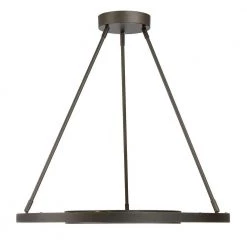 Tribeca 28 in. 200-Watt Equivalence Integrated LED Smoked Iron and Soft Brass Pendant with Etched White Glass Diffuser by Metropolitan -BLACK DECKER store smoked iron and soft brass metropolitan chandeliers n7527 716 l 44 1000