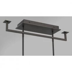 Tribeca 250-Watt Equivalence Integrated LED Smoked Iron Island Chandelier with Etched White Glass Diffuser by Metropolitan -BLACK DECKER store smoked iron and soft brass metropolitan chandeliers n7528 716 l 4f 1000