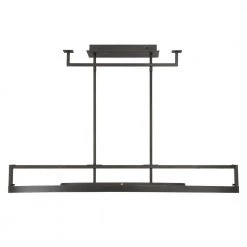 Tribeca 250-Watt Equivalence Integrated LED Smoked Iron Island Chandelier with Etched White Glass Diffuser by Metropolitan -BLACK DECKER store smoked iron and soft brass metropolitan chandeliers n7528 716 l fa 1000