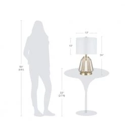 23.5 in. Champagne Glass Table Lamp by Cresswell -BLACK DECKER store transparent champagne tinted ribbed glass cresswell table lamps bm1461 00 fa 1000