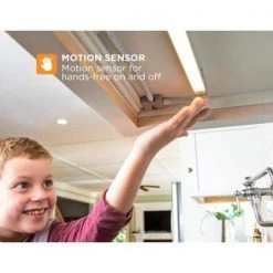 24 in. LED Warm White 2700K, Dimmable, 1-Bar Under Cabinet Lights Kit with Hands-Free On/Off (Tool-Free Plug-in Install) by BLACK+DECKER -BLACK DECKER store warm white 1 bar kit black decker under cabinet lights leduc24 1wk 4f 1000