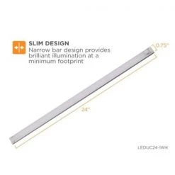 24 in. LED Warm White 2700K, Dimmable, 1-Bar Under Cabinet Lights Kit with Hands-Free On/Off (Tool-Free Plug-in Install) by BLACK+DECKER -BLACK DECKER store warm white 1 bar kit black decker under cabinet lights leduc24 1wk fa 1000