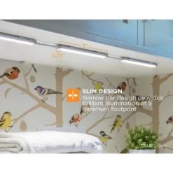 9 in. LED Warm White 2700K, Dimmable, 5-Bar Under Cabinet Lights Kit with Hands-Free On/Off (Tool-Free Plug-in Install) by BLACK+DECKER -BLACK DECKER store warm white 5 bar kit black decker under cabinet lights leduc9 5wk fa 1000