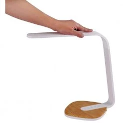 13.07 in. White LED Desk Lamp with Wood Grain Base by BLACK+DECKER -BLACK DECKER store white black decker desk lamps vled1818 bd 4f 1000