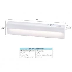 9 in. LED 1-Bar Battery Under Cabinet Lighting Kit in Warm White by BLACK+DECKER -BLACK DECKER store white black decker under cabinet lights leduc9 1bat 76 1000