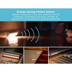 9 in. LED 2-Bar Battery Under Cabinet Lighting Kit in Warm White by BLACK+DECKER -BLACK DECKER store white black decker under cabinet lights leduc9 2bat 4f 1000