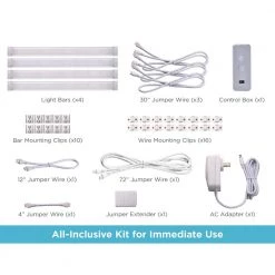 9 in. Works with Alexa Smart LED Under Cabinet Lighting Kit, Adjustable LEDs, 4-Bars A Certified for Humans Device by BLACK+DECKER -BLACK DECKER store white black decker under cabinet lights leduc9 4cct ack 76 1000