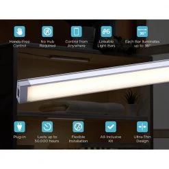 9 in. Works with Alexa Smart LED Under Cabinet Lighting Kit, Adjustable LEDs, 4-Bars A Certified for Humans Device by BLACK+DECKER -BLACK DECKER store white black decker under cabinet lights leduc9 4cct ack fa 1000