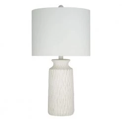 24.5 in. White Transitional Table Lamp with Shade and LED Bulb Included by Cresswell
