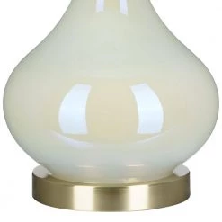 25.25 in. White Iridescent Glass Lamp by Cresswell -BLACK DECKER store white cresswell table lamps bm1455 00 1f 1000