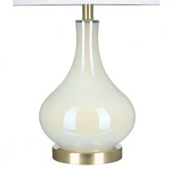 25.25 in. White Iridescent Glass Lamp by Cresswell -BLACK DECKER store white cresswell table lamps bm1455 00 4f 1000