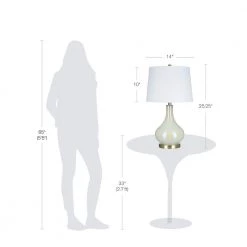 25.25 in. White Iridescent Glass Lamp by Cresswell -BLACK DECKER store white cresswell table lamps bm1455 00 fa 1000
