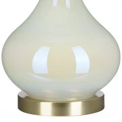 25.25 in. White Iridescent Glass Table Lamp and LED Bulb by Cresswell -BLACK DECKER store white cresswell table lamps bm1455 01 1f 1000