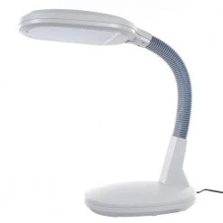26 in. White Plastic LED Sunlight Gooseneck Desk Lamp with Dimmer Switch by Lavish Home